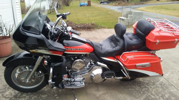 Just bought this bike. One owner.40000 miles upgrades are a baker six and supertrap ex. The guy gave me all org. Parts with it . i cant beleave how nice it is . $ 9.000 bucks. I am very happy and cant wait for it to warm up here in pa. I did take it for a ride last week in thirty degrees. I love it....