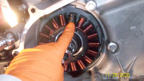 Burned spoke windings. 