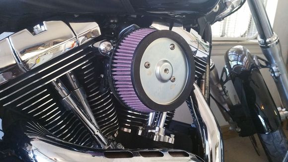 filter mounted and bolts torqued to 5 ft/p