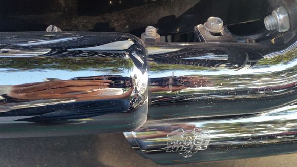 Scratch in heat shield.