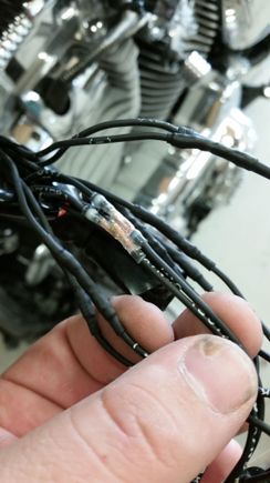 Sealed up and soldered connection.