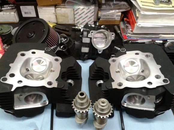 S&S 574 cams .....38 close 240in/250ex ...as we like a little longer pull between shifts than a shorter duration like the 222's