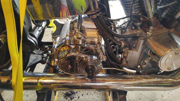 I'm a little worried about the oil lines.  Especially the middle one.  It's kind of 'pinched'  against the shifter housing.  Now that I look at this picture, maybe a 45deg fitting on the pump...