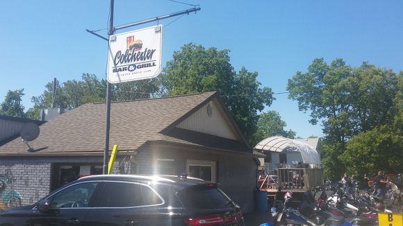 Halfway point pit stop at the Colchester Bar and Grill.