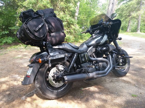 Saddlebag off shows better view of hitch assembly