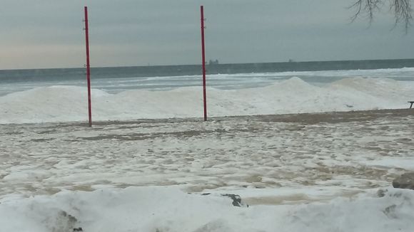 Lake Huron at Canatara Park near the mouth of the St. Clair River.