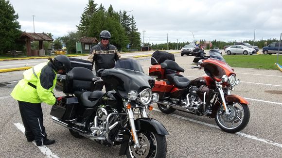 2nd day after crossing the Mackinac Bridge. Rain has subsided and we removed the gear.