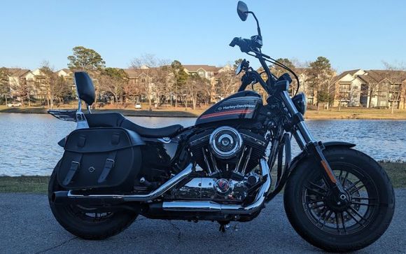 Bike with new shocks on it.