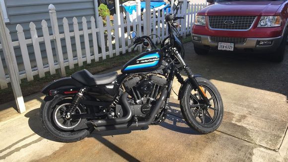 Pipes and air cleaner this weekend. Forward controls, new headlight, LED turn signals and fender luggage rack going on this week.