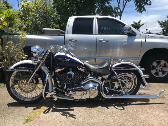 Front and rear SAS shock with custom front, center stand.  Stock frame and swingarm.