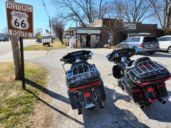 Nice little store full of memorabilia and snacks. My bike is the black one. My friend's is the other black one. <grin>