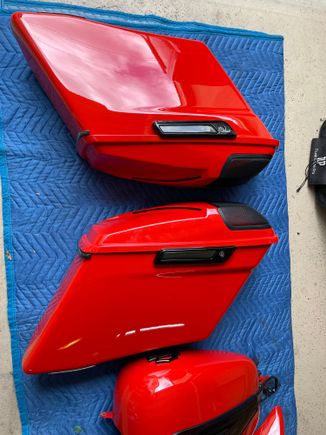 Bags all back together and ready to mount once I get the wiring wrapped up. 