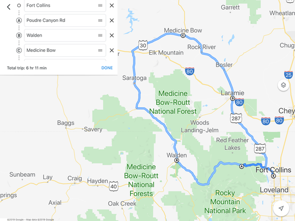 Fort Collins jLoop / Poudre Canyon/ Medicine Bow WY/ Laramie