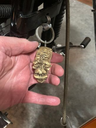 Given to me by a Forum member to ward off bad luck when I became a Hoka Hey competitor. 