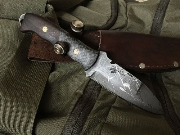 Half Face Blades Custom Disaster Carbon Fiber and Iron Wood scales.