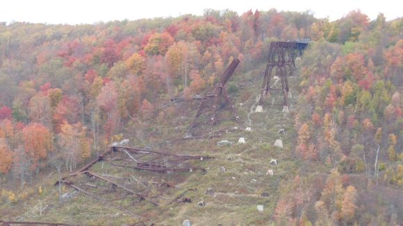 here are the towers that the F1 tornado collapsed, they had a few towers reinforced the ones that are still standing.