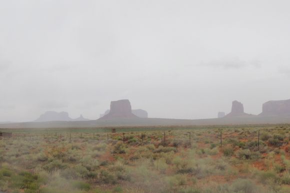 Heading through Monument Valley in Arizona.