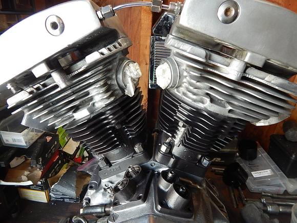Some black touch up paint on the cylinders and lifter blocks.