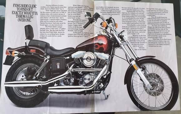 Hers a sales Brochure from 1985 introducing  the 1986 FXWG, I will be using this as a "Map" for my journey !