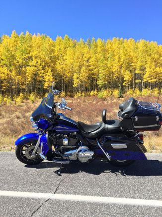 Heading over Slumgullion Pass in the SW Colorado Mountains in October.