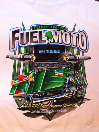 Back of the Fuel Moto T shirts. it's a full size pic on the back. Really nice.
