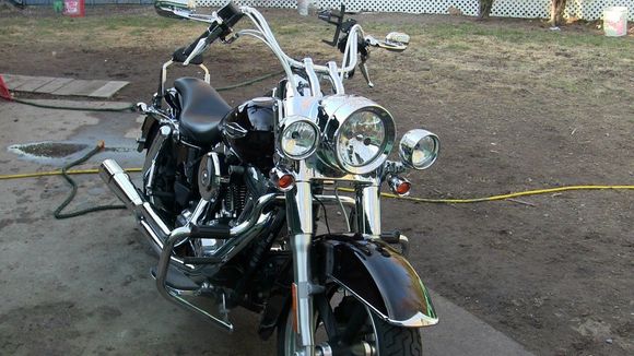 Chrome Trim on front of fender Different handle bars and pull back risers