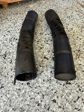 These are the PCX baffles. Notice the “catalyst” that takes up 2-3 inches of one end. Yuck!