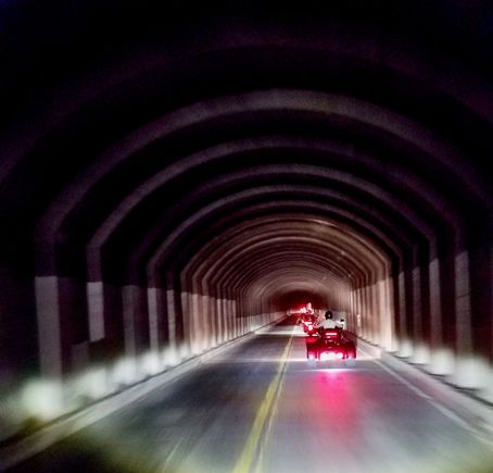 Zion NP tunnel, no interior lighting