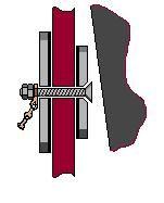 New window sash chain lid tether attachment point on lid front, behind the backrest.