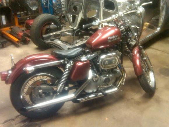 'During'
In the garage with my '54 chev in the background.