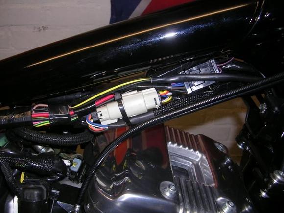 remove factory plastics then tidy wires cable tie and tape