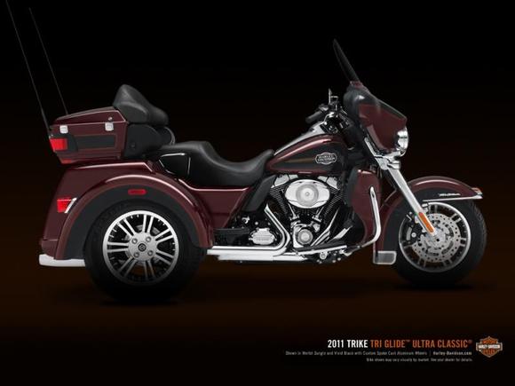 2011 HD Tri Glide Ultra Classic
Merlot and Black
