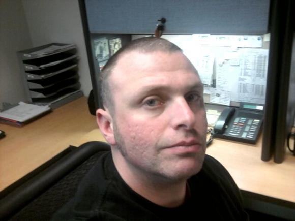 bored at my desk with a new haircut
