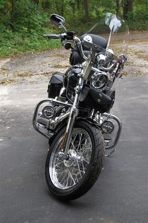 Updated picture - 9/25/11 - H-D LED Headlamp and LED Auxiliary Lamps mounted to engine guard