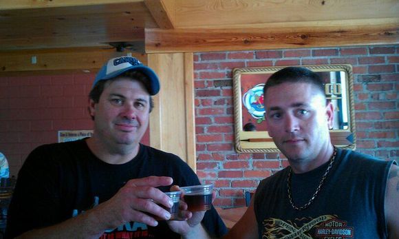 me &amp; Fajitia Mike from Full Throttle at his regular job in NC.