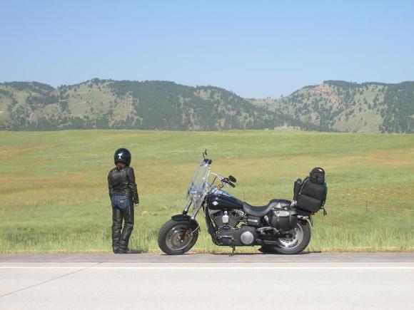 The O.L. next to the hog.  Somewhere north of the Black Hills in SD