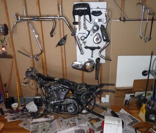 After the bike, finish the living room. Was kind of cold in the garage...