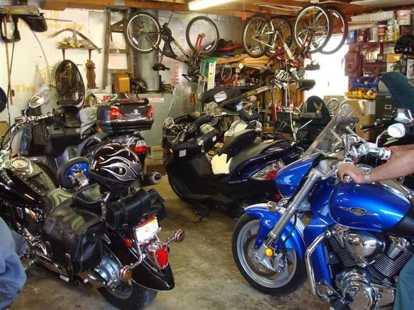 My garage on a typical weekend day.