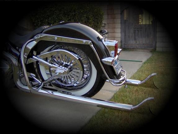 Rear wheel and pulley shadow