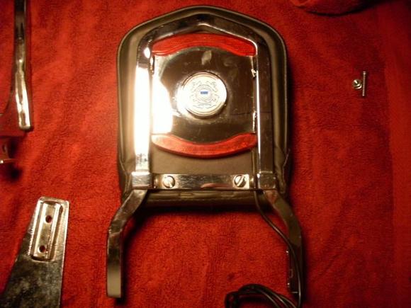 the back of the backrest showing the brake light
