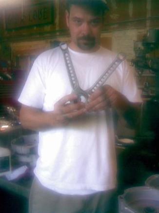 holes drilled out of 45 rods for lightness speed etc