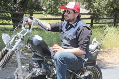 Triumph chopper before the panhead build