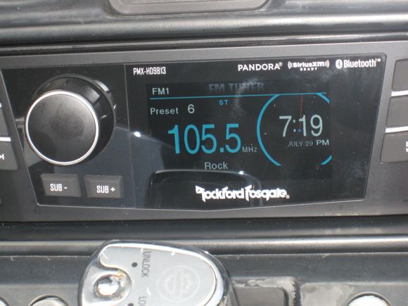 PMX-HD9813 supports the Radio Data System (RDS). Very cool. Even the clock time gets set automatically!