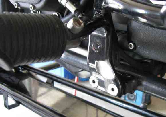 Had to grind the footpeg bracket for clearance..
