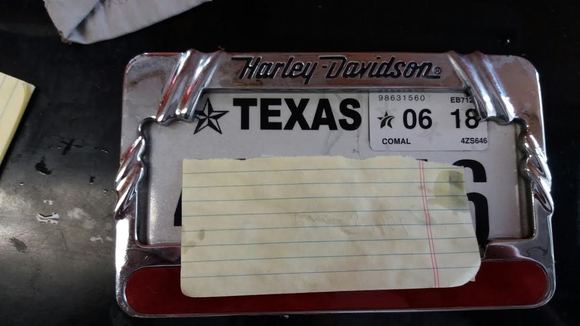 This plate frame, purchased at the local dealer was a perfect fit.