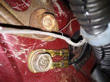 G401 ground cable behind hood cable latch. It looks good.