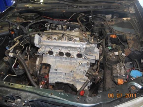 20k crate motor from 02 accord ULEV auto into my 99 LEV 5sp