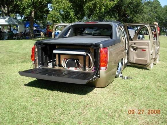 amp rack with the DDZ2 on it and back of the 10cube box