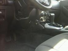 Grassburr vehicle mounted holster installed.