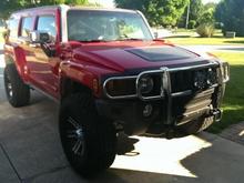 Brush guard with KC lights mounted
